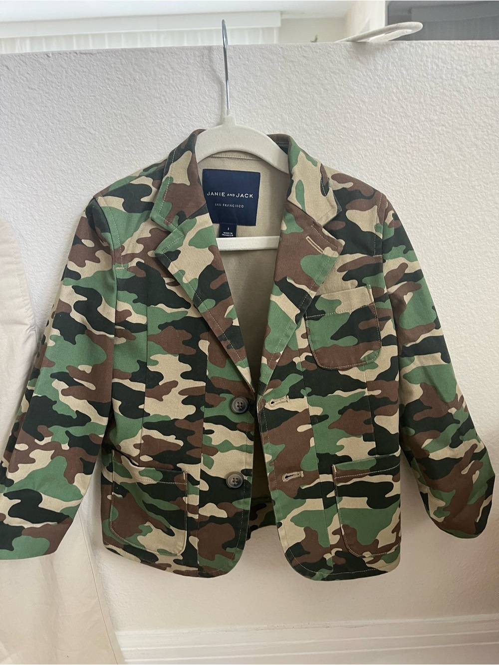 Janie and Jack Green and Brown Camouflage Blazer
